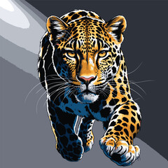 High detail and realistic vector leopard image