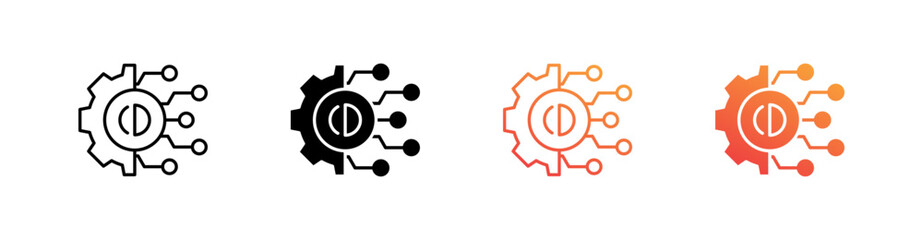 Technology Multiple Style Icon Set Collection 