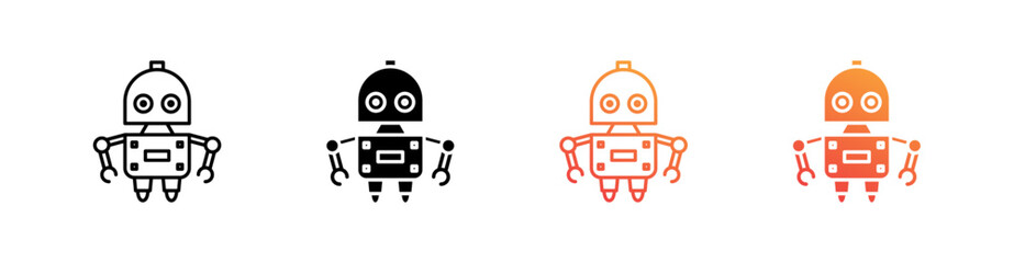 Robot Multiple Style Icon Set Collection 