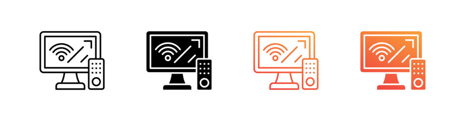 Smart Tv Multiple Style Icon Set Collection 