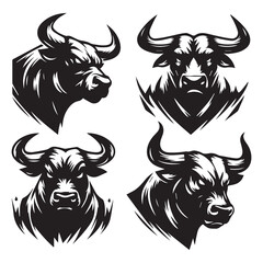 Fototapeta premium Angry bull silhouette vector