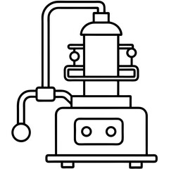 Anesthesia Machine line art vector