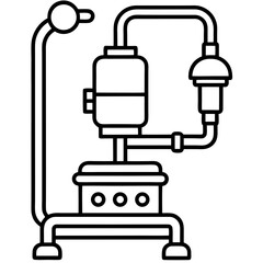 Anesthesia Machine line art vector