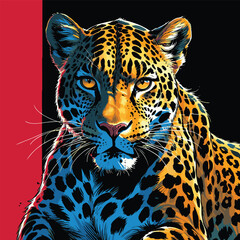 High detail and realistic vector leopard image
