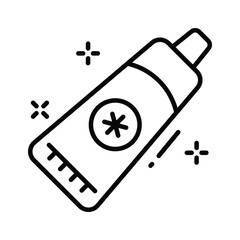 A captivating outline icon showing ointment tube