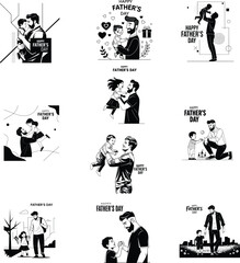 Collection set vector Father Day