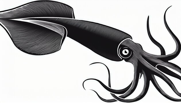 vampire squid silhouette on white background