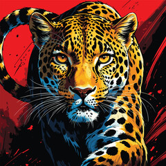 High detail and realistic vector leopard image
