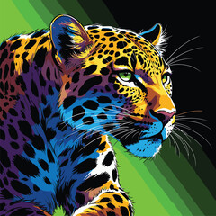 High detail and realistic vector leopard image