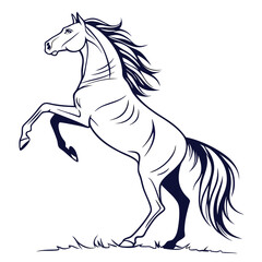 silhouette horse on white background