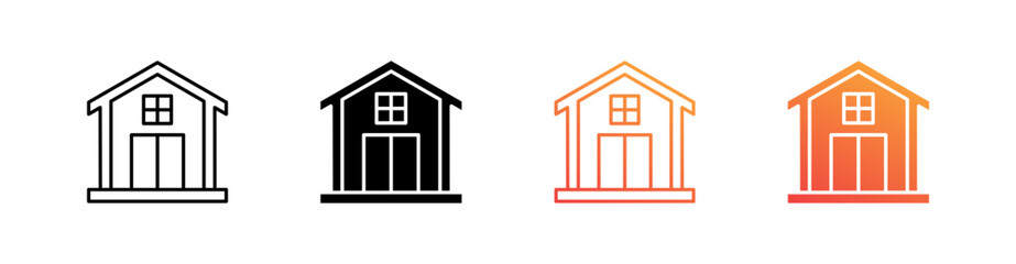 House Multiple Style Icon Set Collection 