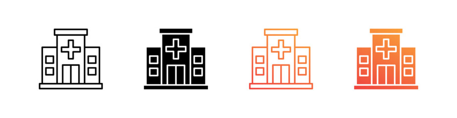 Obraz premium Hospital Multiple Style Icon Set Collection 