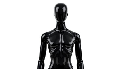 Black Mannequin Isolated on Transparent Background – Fashion Display Model Form
