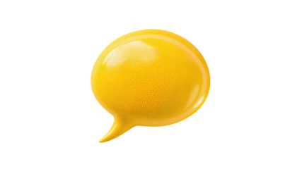 Yellow Thinking Bubble Isolated on Transparent Background – Blank Thought Cloud Icon isolated on transparent background