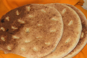 Moroccan Amazigh Bread, Khobz Close up