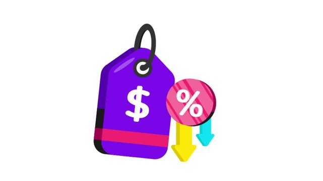 Price Drop  Icon Animation MP4 file