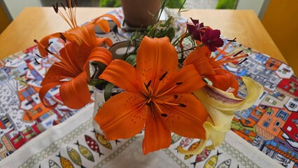 Beautiful flowers on a pretty table