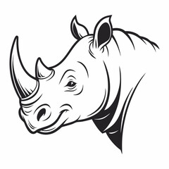 Rhino Face with Gentle Expression
