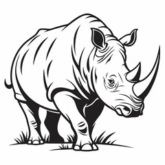 Fototapeta premium Rhino Face Icon for Logos