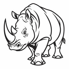 Rhino Face with Sharp Eyes Icon