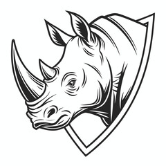 Rhino Head Emblem Icon