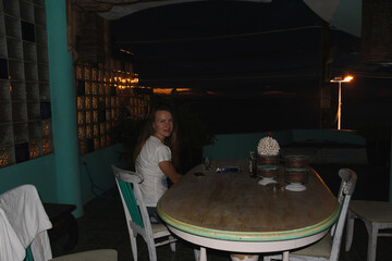 Fit girl at the seaside. Thailand, Phuket. High resolution photo.