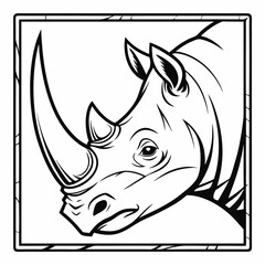 Rhino in Frame Icon Design