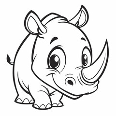 Baby Rhino Icon with Big Eyes