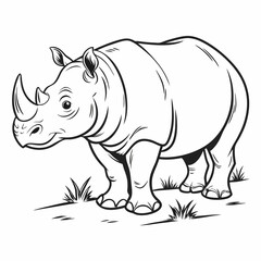 Chubby Rhino Cartoon Icon