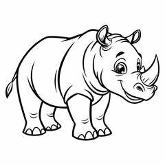 Fototapeta premium ute Rhino Icon in Black and White