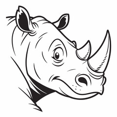 Cute Rhino Icon with Round Nose