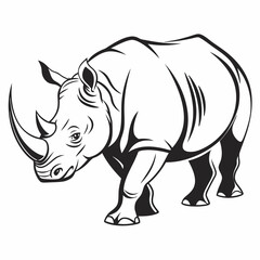 Obraz premium Clean Line Rhino Head Vector