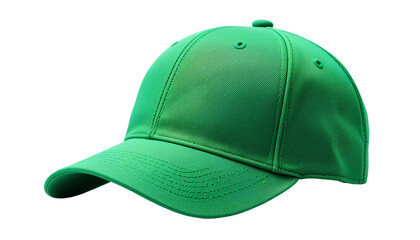 Fototapeta premium Green Baseball Cap Isolated on Transparent Background – Sporty Casual Headwear