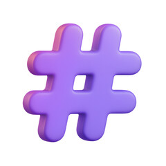 Obraz premium A Purple Hashtag Symbol on a Black Background Transparent Background