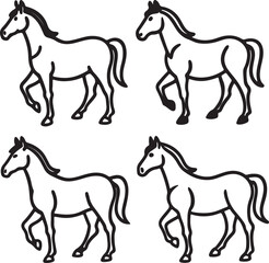 Obraz premium set of horses