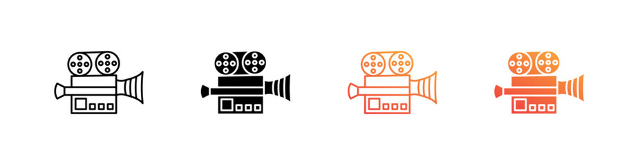 Movie Vintage Multiple Style Icon Set Collection 