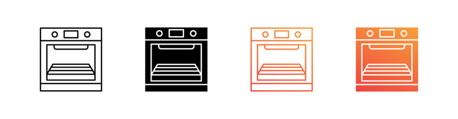 Oven Multiple Style Icon Set Collection 