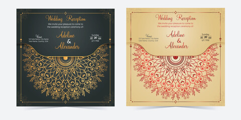 uxury Wedding Invitation Card Design Vector Template for Wedding, Invitation, Birthday, Greetings, Party Free Vector, Luxury wedding invitation card template