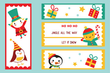 Obraz premium Christmas banner collection with holiday elements and festive typography. Elegant Christmas banner designs for seasonal promotions and greetings. Creative and colorful Christmas banners with modern