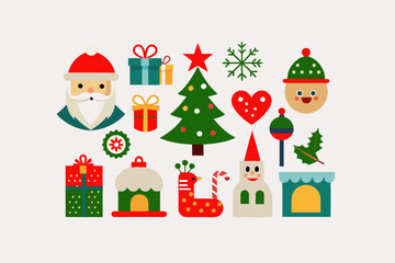 set of christmas icons