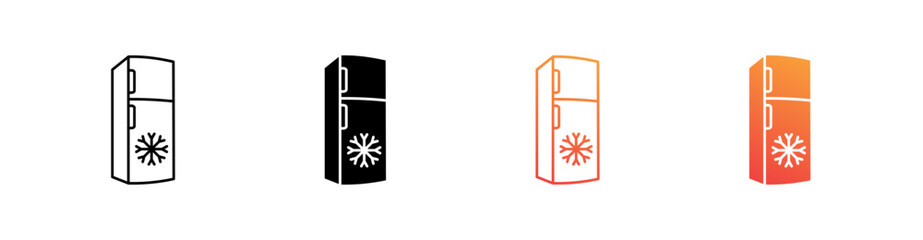Refrigerator Multiple Style Icon Set Collection 