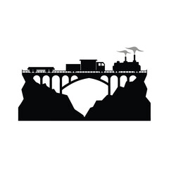 Fototapeta premium Silhouette vector illustration of a pistol with a cargo ship and Istanbul industrial skyline