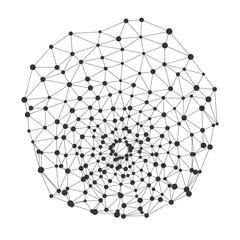 Abstract geometric network mesh with interconnected dots and lines, ideal for technology, science, or data visualization concepts, isolated on white background vector illustration