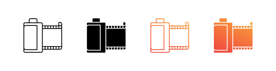 Film Roll Multiple Style Icon Set Collection 