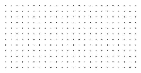 Seamless minimal pattern of crosses and circles arranged in a grid on a white isolated background perfect for modern design, web, wallpaper, and branding vector illustration