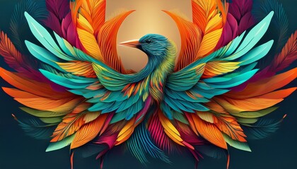abstract colorful bird with layered feathers symbolizing pentecost freedom and creativity n ideal for branding innovation and inspiration concepts