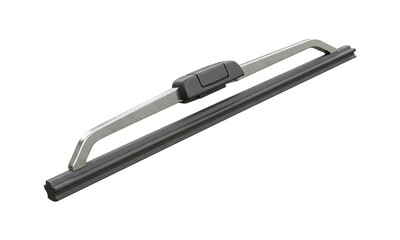 Car Wiper Blade Close-Up: A detailed close-up showcases a modern car wiper blade, essential for maintaining clear vision during inclement weather.