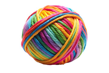 Vibrant Rainbow Colored Yarn Ball Multicolored Threads Textile Craft Supply Isolated on a transparent background 1