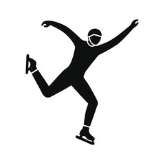 Figure skating silhouette on a white background