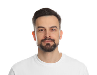 Obraz premium Handsome man before shaving on white background